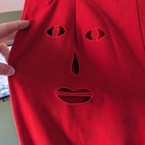 Fashion Brand Company red pants with cutouts